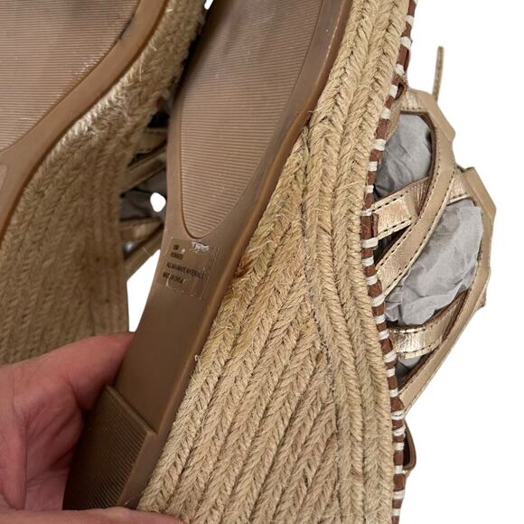 Sugar Women's Gold Lace Up Espadrilles Gold Size 10 - Picture 7 of 8
